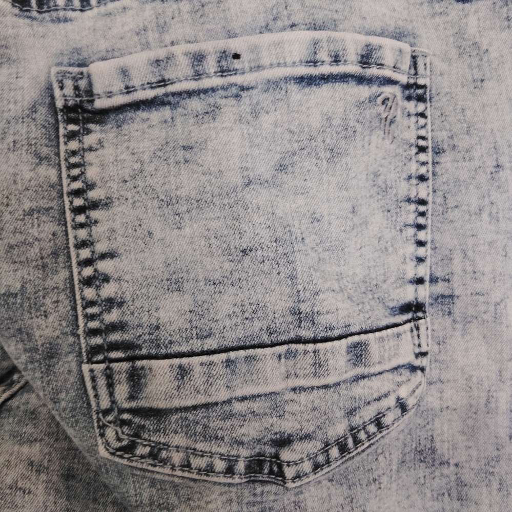 Hustle Skinny Super Stretch Distressed Denim Jeans Sz 34 - Picture 8 of 9